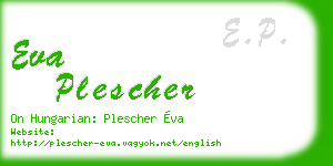 eva plescher business card